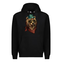 Black Bear cowboy bandana glasses Premium Hoodie - HowdyJamesFarm