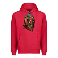 Cardinal Bear cowboy bandana glasses Premium Hoodie - HowdyJamesFarm