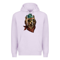 Lilac Bear cowboy bandana glasses Premium Hoodie - HowdyJamesFarm