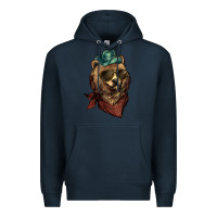 Navy Bear cowboy bandana glasses Premium Hoodie - HowdyJamesFarm