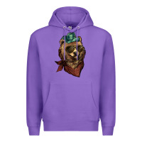 Purple Bear cowboy bandana glasses Premium Hoodie - HowdyJamesFarm