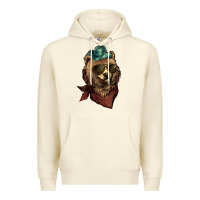 Sandshell Bear cowboy bandana glasses Premium Hoodie - HowdyJamesFarm