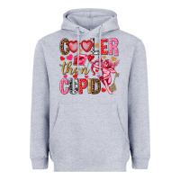 Heather Grey Cooler than Cupid Valentine's Day Heavyweight Hoodie - HowdyJamesFarm