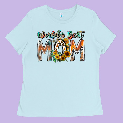 World Is Best Mom Ladies Tee Designed By Racoondesign