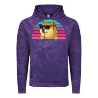 Cloud Purple doge coin bitcoin hodl retro sunset Vintage Hoodie - Jasminsmagicworld