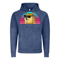 Vintage Denim doge coin bitcoin hodl retro sunset Vintage Hoodie - Jasminsmagicworld