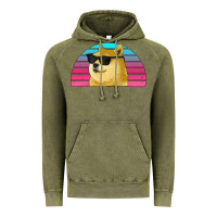Vintage Olive doge coin bitcoin hodl retro sunset Vintage Hoodie - Jasminsmagicworld