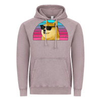 Doge Coin Bitcoin Hodl Retro Sunset Vintage Hoodie | Teevron