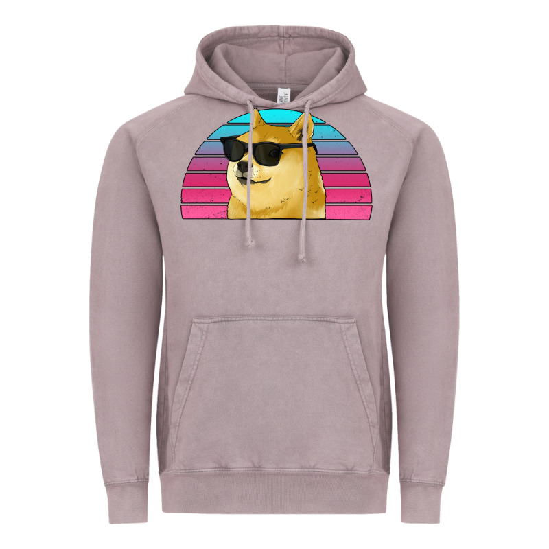 Doge Coin Bitcoin Hodl Retro Sunset Vintage Hoodie by Jasminsmagicworld | Teevron