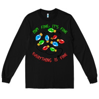 Black i'm fine it's fine everything is fine Long Sleeve Tee - MaliasSmallBusiness