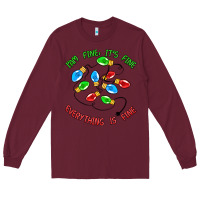 Burgundy i'm fine it's fine everything is fine Long Sleeve Tee - MaliasSmallBusiness