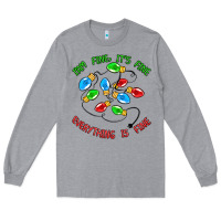 Heather Grey i'm fine it's fine everything is fine Long Sleeve Tee - MaliasSmallBusiness