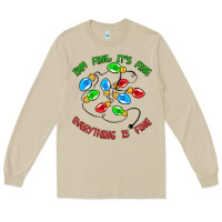 Mushroom i'm fine it's fine everything is fine Long Sleeve Tee - MaliasSmallBusiness