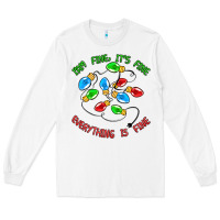 White i'm fine it's fine everything is fine Long Sleeve Tee - MaliasSmallBusiness