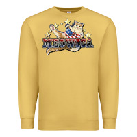 Antique Gold Meowica cat 4th of july Premium Sweatshirt - HowdyJamesFarm