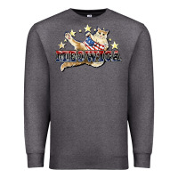 Charcoal Heather Meowica cat 4th of july Premium Sweatshirt - HowdyJamesFarm
