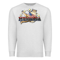 Oatmeal Heather Meowica cat 4th of july Premium Sweatshirt - HowdyJamesFarm