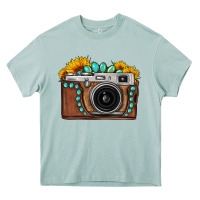 Arona Sunflower Gemstone Vintage Camera Heavy Core Tee - FaDigitalArtStudio