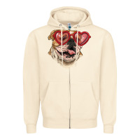 Sandshell English bulldog with love glass Zipper Hoodie - RanaPortraitStore