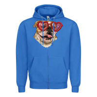 True Royal English bulldog with love glass Zipper Hoodie - RanaPortraitStore