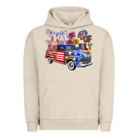 Pigment French Oak Western Truck Fourth Of July America Urban Hoodie - FaDigitalArtStudio
