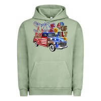 Pigment Oil Green Western Truck Fourth Of July America Urban Hoodie - FaDigitalArtStudio