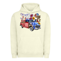 Pigment Pistachio Western Truck Fourth Of July America Urban Hoodie - FaDigitalArtStudio