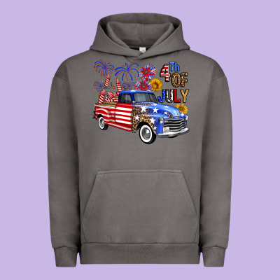 Western Truck Fourth Of July America Urban Hoodie Designed By Fadigitalartstudio