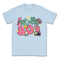 Dusty Blue totally 80s retro vintage Classic Tee - MaliasSmallBusiness