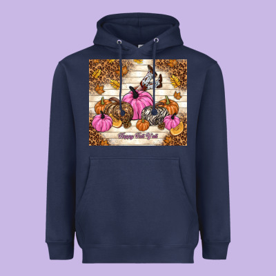 Happy Fall Y'all Cowgirl Heavyweight Hoodie Designed By Tumblerdesignbyshophia