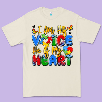 I Am His Voice He Is My Heart Premium Tee Designed By Jahusdesignshop