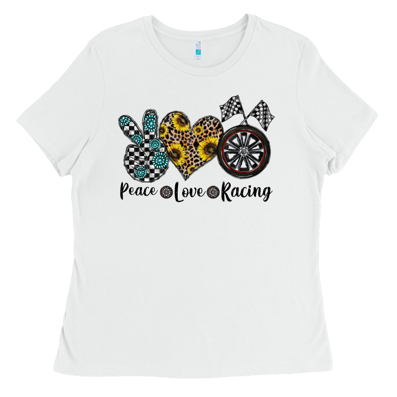 Peace Love Racing Ladies Tee by CowhideDigitalArt | Teevron