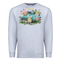 Heather Grey Easter gnomies with truck Easter Day Premium Sweatshirt - HowdyJamesFarm