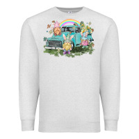 Oatmeal Heather Easter gnomies with truck Easter Day Premium Sweatshirt - HowdyJamesFarm