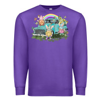 Purple Easter gnomies with truck Easter Day Premium Sweatshirt - HowdyJamesFarm
