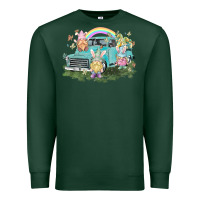 Sports Green Easter gnomies with truck Easter Day Premium Sweatshirt - HowdyJamesFarm