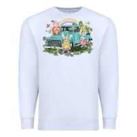 White Easter gnomies with truck Easter Day Premium Sweatshirt - HowdyJamesFarm