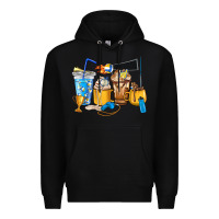 Black Volleyball coffee cups Premium Hoodie - HowdyJamesFarm