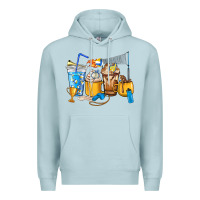Blue Mist Volleyball coffee cups Premium Hoodie - HowdyJamesFarm