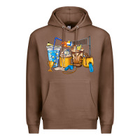 Chestnut Volleyball coffee cups Premium Hoodie - HowdyJamesFarm