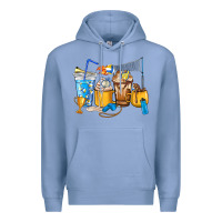 Colony Blue Volleyball coffee cups Premium Hoodie - HowdyJamesFarm