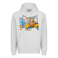 Dove Grey Volleyball coffee cups Premium Hoodie - HowdyJamesFarm