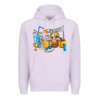 Lilac Volleyball coffee cups Premium Hoodie - HowdyJamesFarm