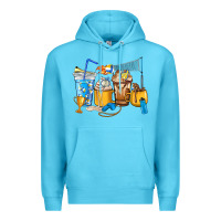 Ocean Blue Volleyball coffee cups Premium Hoodie - HowdyJamesFarm