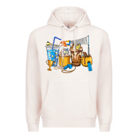 Pale Pink Volleyball coffee cups Premium Hoodie - HowdyJamesFarm