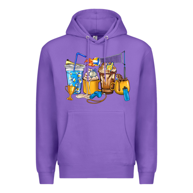 Volleyball Coffee Cups Premium Hoodie by HowdyJamesFarm | Teevron