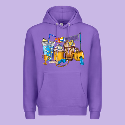 Volleyball Coffee Cups Premium Hoodie Designed By Howdyjamesfarm