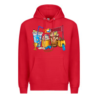 Red Volleyball coffee cups Premium Hoodie - HowdyJamesFarm