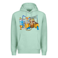Seafoam Volleyball coffee cups Premium Hoodie - HowdyJamesFarm
