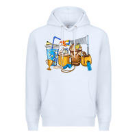 White Volleyball coffee cups Premium Hoodie - HowdyJamesFarm